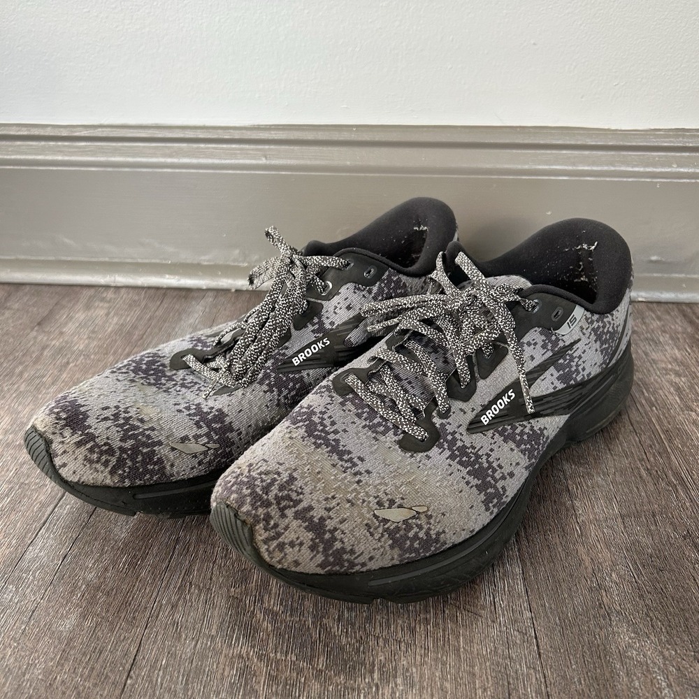 Brooks Ghost 15 Shoes Womens Size 13 Gray Camo Running Sneakers 1203801B054